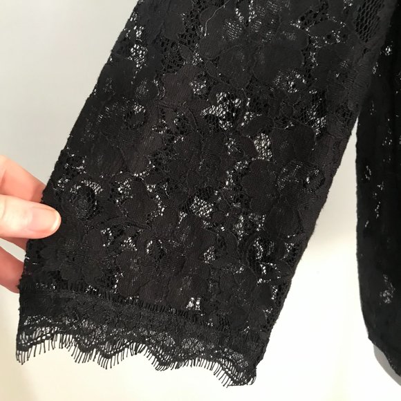 Talbots Sz 14 Black Lace Top - Picture 5 of 9